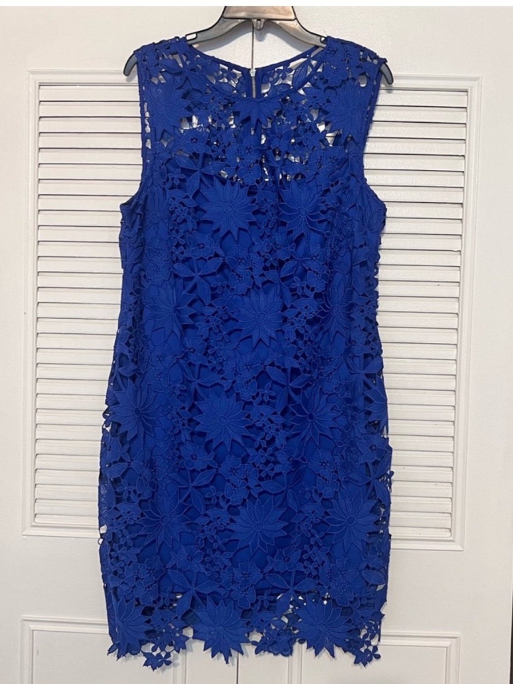Calvin Klein Cobalt Blue Floral Lace Dress
